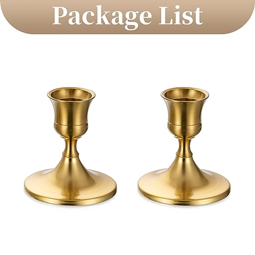 Sziqiqi Gold Candlestick Candle Holders, Set of 2 - color: Gold-style 2, size: 2 Pcs