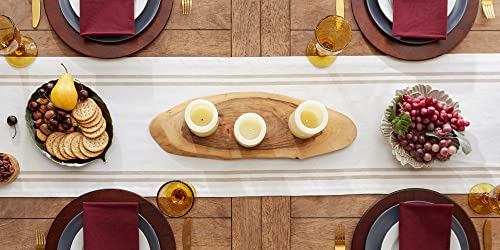 DII French Stripe Dining Table Collection Farmhouse Style Table Runner, 14x72 Inches, White Chambray - color: White Chambray, size: 14x72 Inches (Pack of 1)