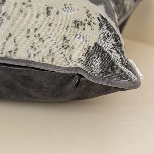Yangest Grey Leaf Rectangle Pillow Cover Cut Velvet Cushion Cover Luxury Modern Pillowcover for Couch Living Room Bedroom,12x20 Inch - color: Grey, size: 20" x 12" (Pack of 1)