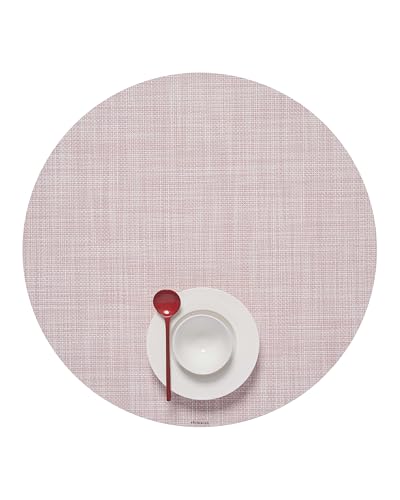 Chilewich Mini Basketweave Placemats, Round Woven Placemats Set of 4 - color: Blush, size: 15" Round