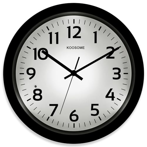 Glow in the Dark Wall Clock for Bedroom Battery Operated Lighted Wall Clock