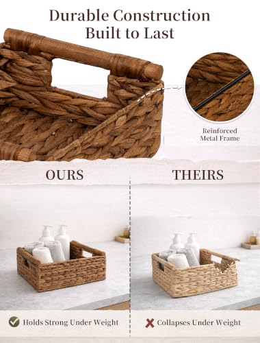 Wicker Basket, Large Basket for Gift Baskets Empty, 13.4x9.5x4.7in - color: Chestnut, size: Medium