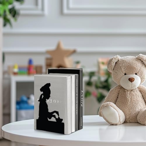 Peacoblue 5.3"x4.3"x7.5" Metal Bookends, Heavy Duty Book Ends for Shelves - color: Male and Female Chefs