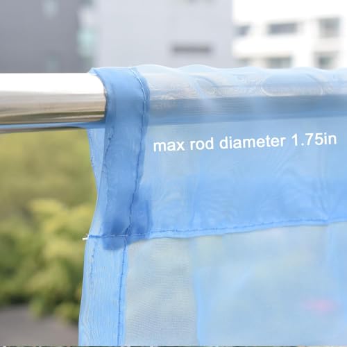 Molaxhome Swag Curtain Scalloped Curtain Valance Drape Sheer Lace Panel 1pc - color: Blue