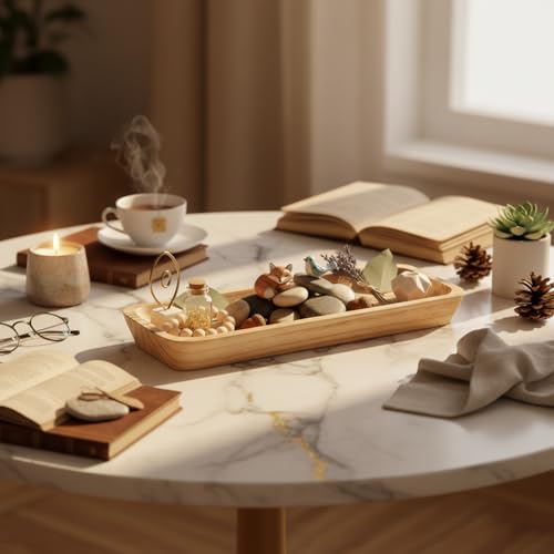 Decorative Wood Dough Bowl, 16" Wooden Dough Bowl for Home Decor Long Narrow Wooden Tray Wood Bowl for Table Centerpiece Decorations
