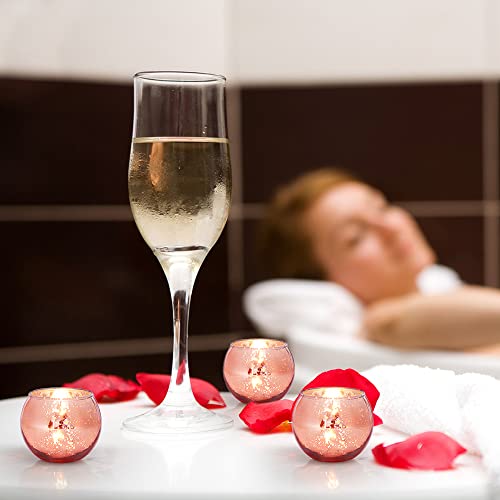 Volens Round Rose Gold Votive Candle Holders, 12 Pcs Mercury Glass Votives - color: Rose Gold, size: 12 PACK