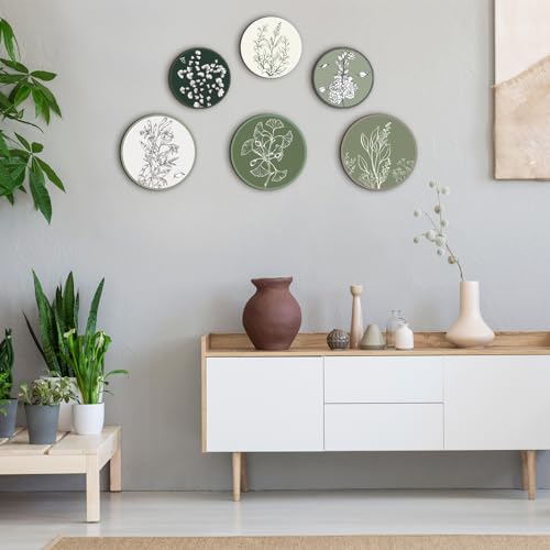 Barydat 6 Pcs Boho Wooden Plant Wall Art Decor,Greenery,8 Inch, 10 Inch - color: Greenery