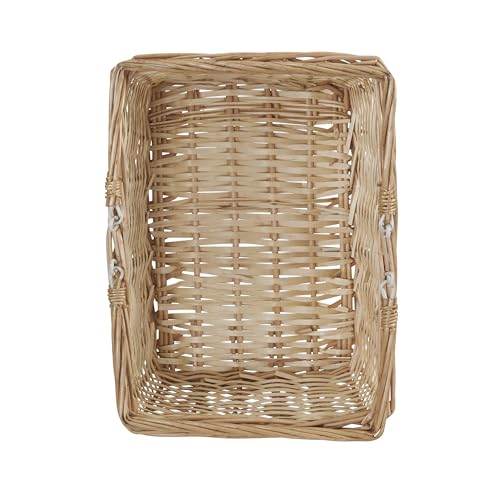 Household Essentials Woven Market Basket, Handwoven Willow Weave, Stylish Handles with Durable Metal Anchors, Classic and Versatile, Attractive, Spacious, Lightweight, Natural - color: Natural