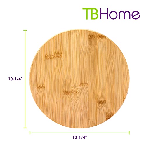 TB Home 10 Inch Bamboo Lazy Susan Turntable for Kitchen, Cabinet or Pantry - size: 10" Lazy Susan