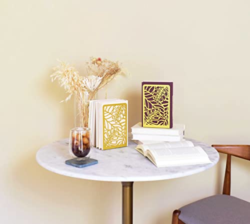 CNK Premium BookEnds - Metal Book Stoppers for Home Office, Book Shelf Holder, Home Decorative (Tropical Gold) - color: Tropical Gold