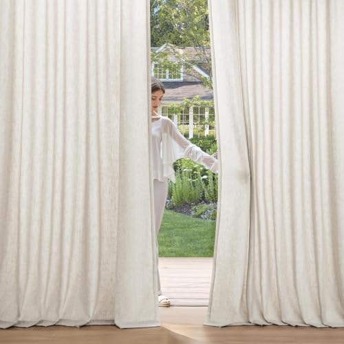 MIULEE Non-See-Through Privacy Linen Curtains 52W x 90L Inch Linen - color: Linen, size: 52"W x 90"L (Pack of 2)