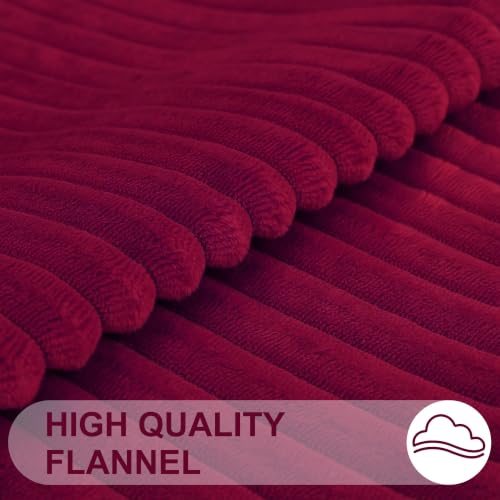 Simmore Fall Soft Burgundy Flannel Throw Pillow Covers 16X16 Set of 2 - color: Burgundy, size: 16" x 16" (Pack of 2)