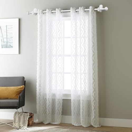 KAMANINA Curtain Rods No Drilling for Windows 32 to 86 Inches, 5/8 Inch No Drill Renter Friendly Curain Rod without Drilling with 3M Adhesive Brackets, White (Pack of 4) - color: White, size: 32-86" (Pack of 4)