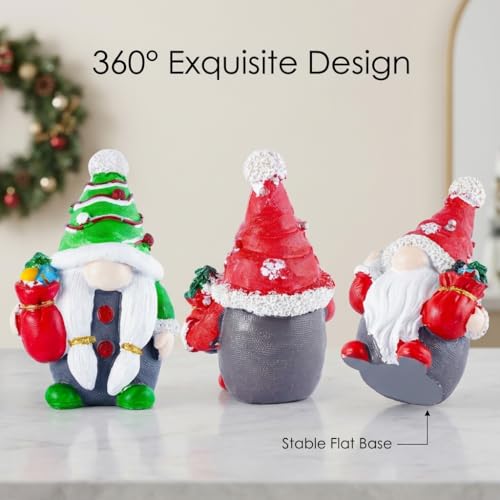 Winter Resin Christmas Gnomes and Gnome Figurines Decor Set