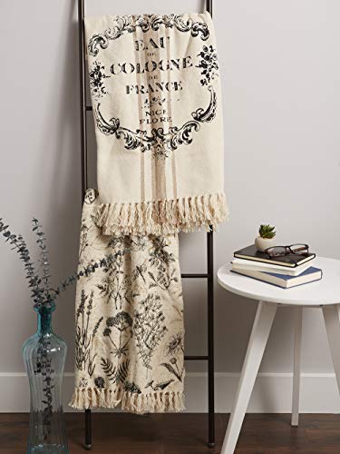 DII French Country Printed Woven Throw, 50x60, Botanical - color: Botanical