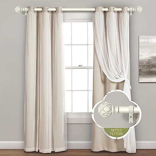 TANGWIN Farmhouse Curtain Rod Adjust 18-45",Heavy Duty Boho,Antique White - color: Antique White, size: 18-45" & 1pack