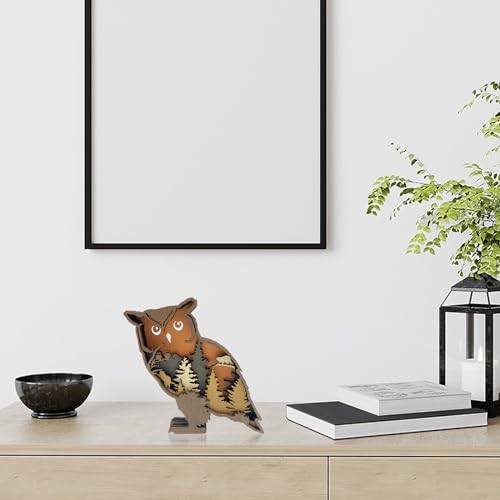 Laozai Cabin Decor Wooden Owl Wall Art - color: Owl