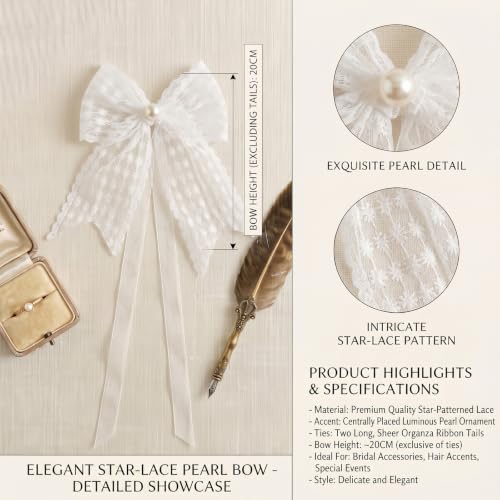 White Lace Bow Curtain Tiebacks 6-Pack, Vine Floral Curtain Holdbacks - color: White Star Flower