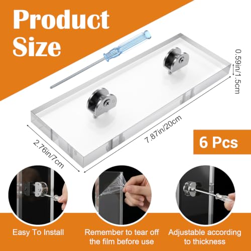 6 Pcs Small Acrylic Adjustable Glass Display Stand Adjustable Glass Display Stands for Aartwork Stained Ceramic Tiles Plaques for Picture Collectibles Office Trade Show Home