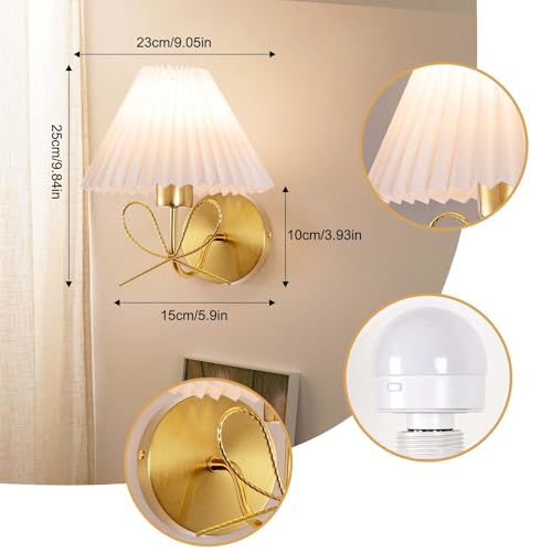 ADISUN Modern Wall Sconce Set of Two, Battery Operated Wall Sconce Remote Control Dimmable Wall Lamp Wireless Sconces for Living Room Bathroom Dining Room Corridor Staircase - color: Brass
