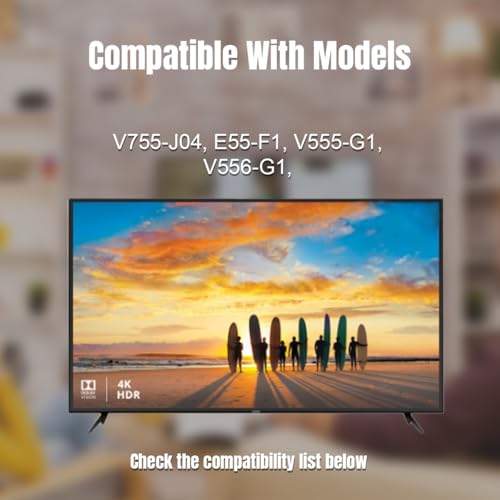 Replacement TV Stand Legs fit for Vizio 70" 75" V755-J04, Compatible with; V705-G3, V755-J04 and 4T-B70CJ1U, Tabletop Pedestal Base Mount with Screws Included, Black