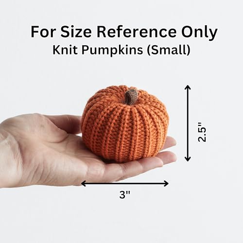 Set of 12 Small 3 inch Knit Pumpkins (Small Knit Assorted 12) - color: Small Knit Set 12