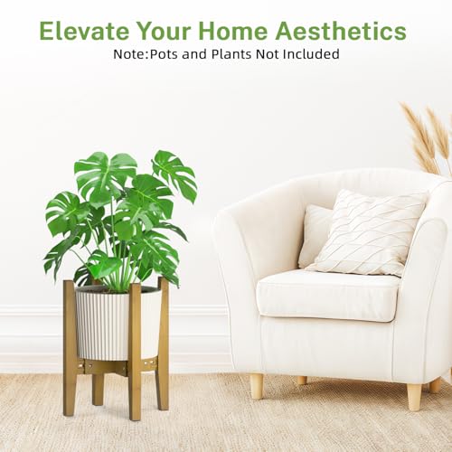 iDavosic.ly Adjustable Bamboo Plant Pot Stand, Fits 8-12 In Planter, Brown - color: Bamboo Brown, size: 1 Pack