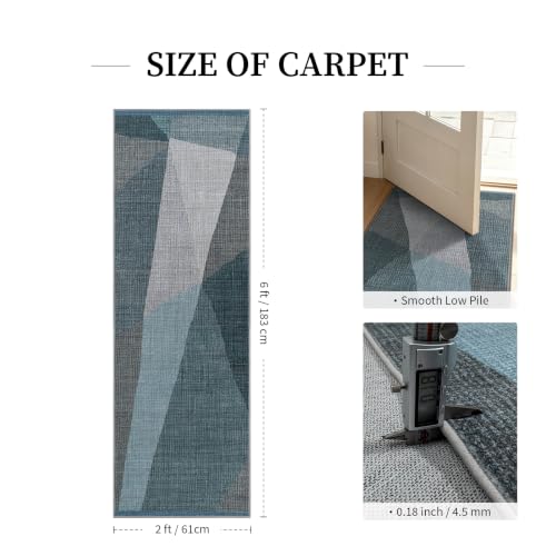 YIHOUSE Hallway Runner Rug, Machine Washable Non-Slip Low Pile,Blue,2x6 ft - color: Blue, size: 2' x 6' (Rectangular)