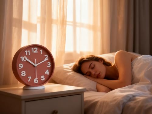 8-Inch Pink Modern Wall Clock – Silent Non-Ticking, 3D Large Numbers, Accurate Timekeeping | Decorative Wall & Desk Clock with Stand for Living Room, Bedroom, Kitchen, or Office - color: 7.5''red