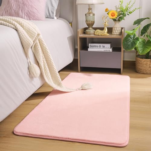 Amearea Modern Washable Runner Rugs, 2x4 Feet Pink Bedroom Runner Rug - color: Pink, size: 2' x 4' (Runner)