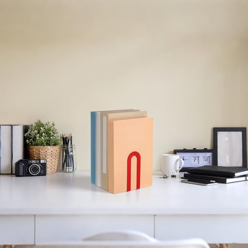 Chunful 6 Pcs Red Metal BookEnds Shelves, 7.5 x 5.75 x 3.5 in - color: Red, size: 7.5*5.75*3.5inch