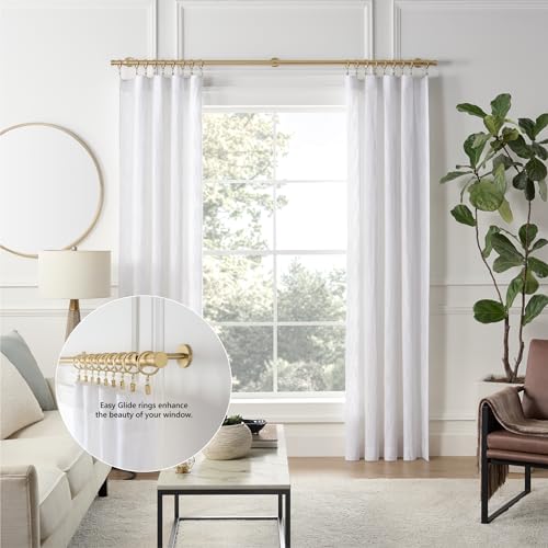 Cambria Designer 2" Brushed Gold Quiet Glide Curtain Rings 18 Pack - color: Brushed Gold, size: Large 2 in