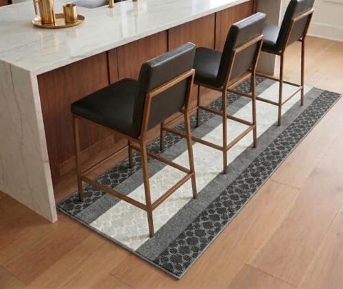 Custom Size Hallway Runner Rug, 31" x 3', Non Slip, Washable - color: Chain Grey, size: 2'7" x 3' (Runner)