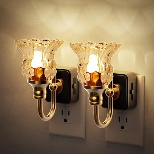 JandCase Night Light, Floral Night Lights Plug into Wall 2 Pack - color: Pineapple Flower