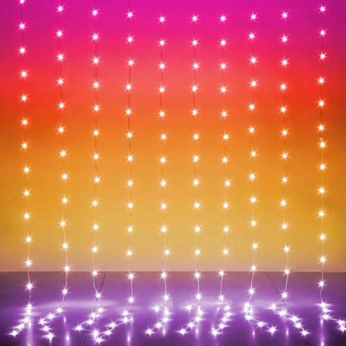 LED Curtain Lights 10ft x 8ft, 240 RGB Color Changing Fairy Lights - size: 240-LED RGB 10ft x 8ft