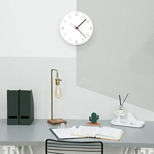 Stephanie Imports Modern Minimalist White & Pastel Purple Silent Wall Clock - color: White & Pastel Purple