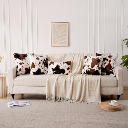 GALMAXS7 Cow Print Throw Pillow Covers Set of 2, 20x20 - color: Cow, size: 20" x 20" (Pack of 2)