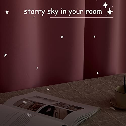 NICETOWN Pink Star Blackout Curtains for Kid's Bedroom, 1 Panel, W42 x L63 - color: Baby Pink, size: 42"W x 63"L (Pack of 1)
