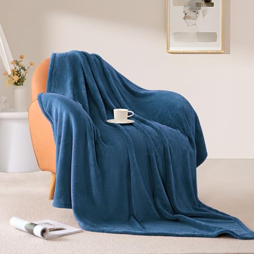 BEAUTEX Fleece Throw Blanket for Couch Sofa Bed Soft Fuzzy Plush - color: Dusty Blue, size: Throw