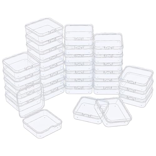LJY 32 Clear Square Plastic Boxes, 2.5 x 2.5 x 0.8 in for Electronics - color: Transparent, size: Single Size (2.5 x 2.5 x 0.8 inch)