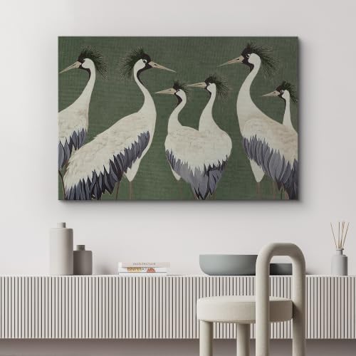 wall26 Canvas Print Wall Art Cranes Bird Photography Realism Chic Multicolor for Living Room, Bedroom, Office - 12"x18" - color: A33-2608-M01, size: 18"L x 12"W