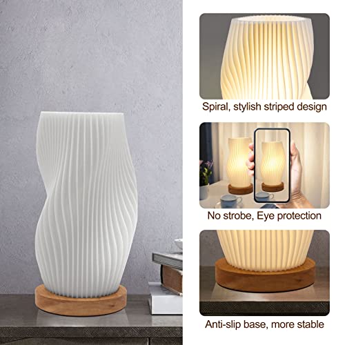 Aesthetic Funky Lamp, Cool Striped Bedside Night Light for Cozy Bedroom - color: Warm-SM
