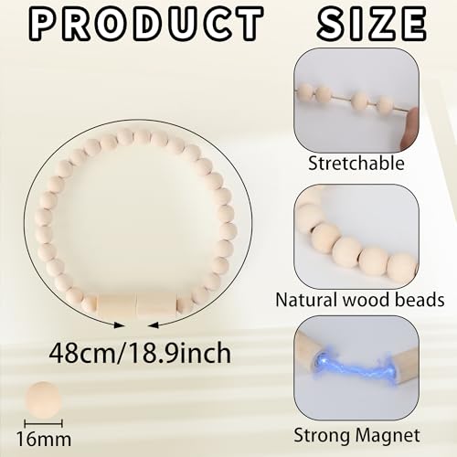 Meplait Magnetic Curtain Tiebacks, 2 Pack Boho Curtain Tie Backs, Nature - color: Nature-cylinder