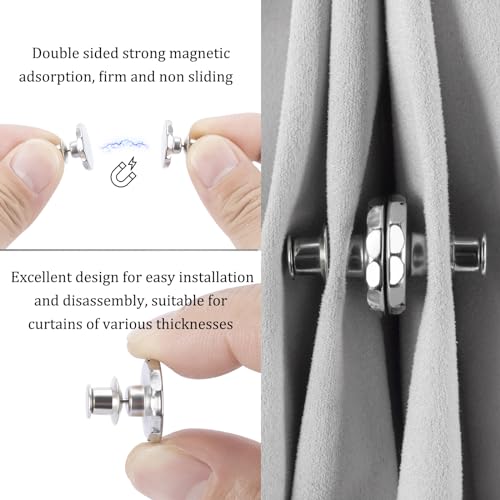 ZENGLU Magnetic Curtain Closer for Home Office Bedroom, 8Pairs Strong Magnets, No Need for Drilling, Easy to Install