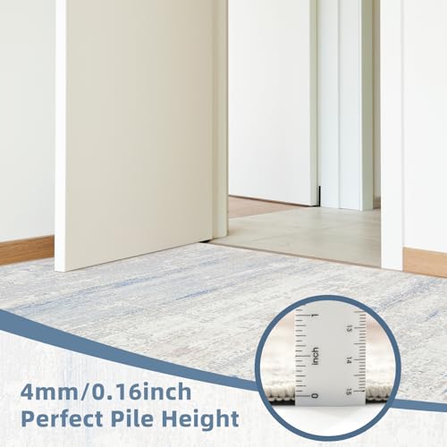 Washable Rugs 5x7 Area Rugs for Living Room,Bedroom,Dining Room,Kids Room - color: Blue-griege-brown-beige-white, size: 5' x 7' (Rectangular)