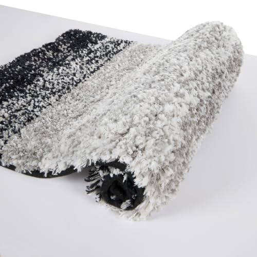 Bathroom Rugs,Soft Microfiber Shaggy Bath Mats,24"x16" Black - color: Black, size: 1'4" x 2' (Rectangular)