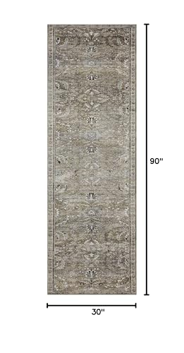 Loloi Layla Antique/Moss 2'-6" x 7'-6" Runner Rug - color: Antique / Moss, size: 2'6" x 7'6" (Rectangular)