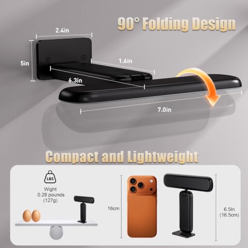 NARUNDREN Rechargeable Picture Lights for Wall with Remote-2PC(Black) - color: Black