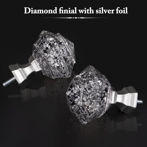 TONIAL Silver Translucent Replacement Finials for 3/4 Inch Curtain Rod - color: Silver