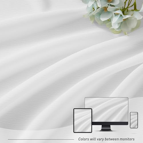 KangBang White Pinch Pleated Sheer Curtains with Hooks 60" W x 96" L - color: White, size: 60"W x 96"L (Pack of 2)